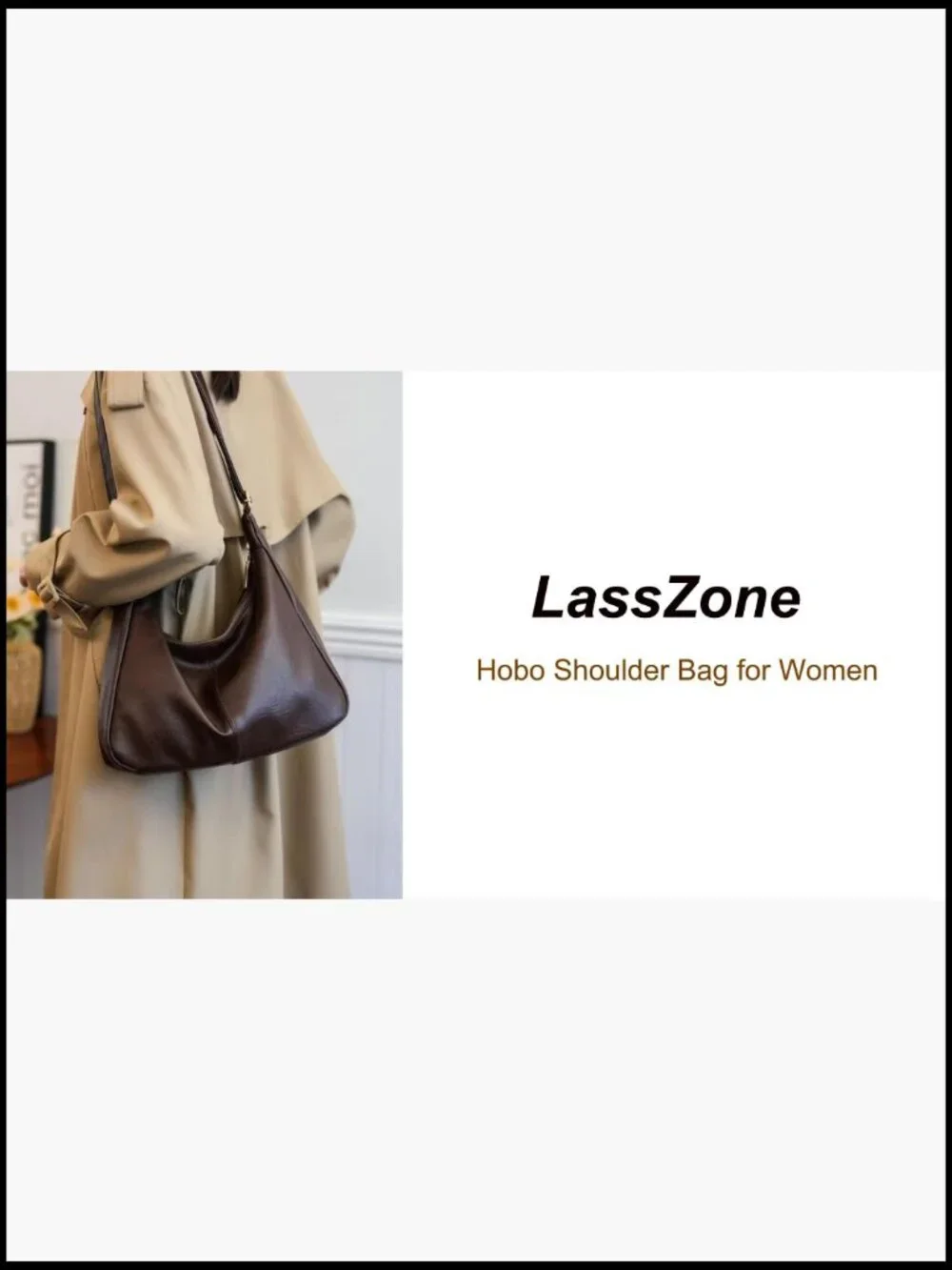 Vegan Leather Slouchy Hobo Shoulder Crossbody Bag Tote Purse Travel